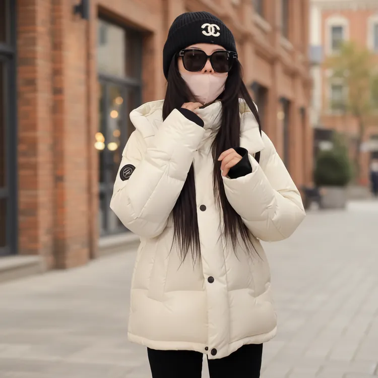 宿慕SUMU连帽鹅绒服90白鹅绒外套女装2025冬季三防鹅绒羽绒服6875