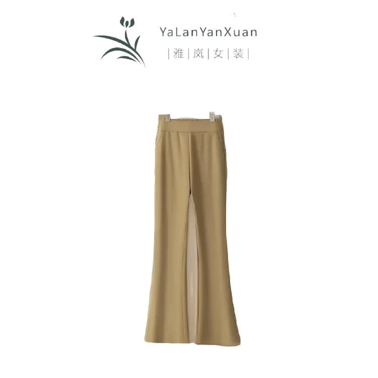 【雅岚女装】时尚洋气显瘦新款松紧夏季薄款休闲九分喇叭裤高腰修身