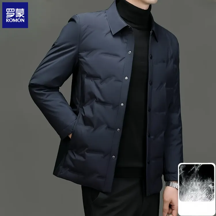 罗蒙轻薄短款羽绒服男加厚保暖休闲夹克男士秋冬季新款修身外套男