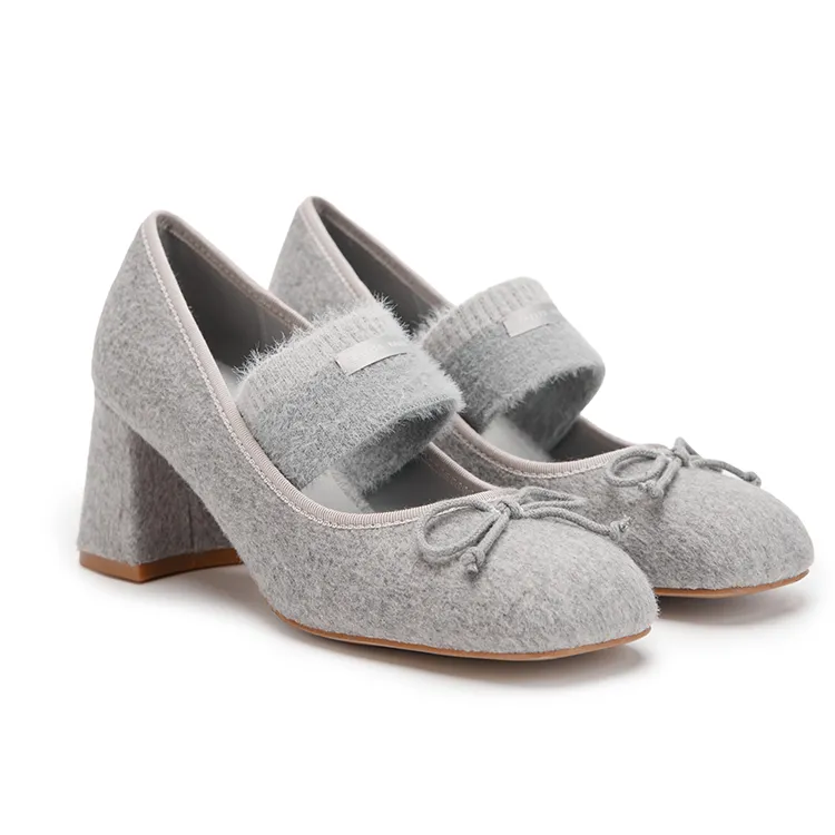 CHELTS&KALTH2025秋季新款女鞋60580321粗高跟蝴蝶结玛丽珍鞋单鞋