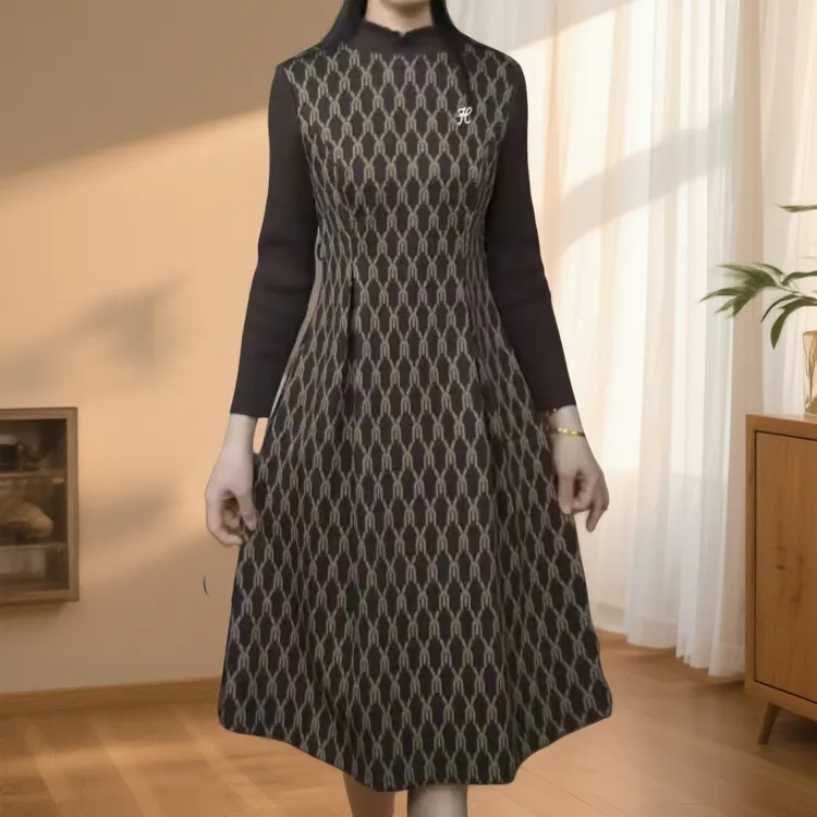   1007-时尚气质百搭针织连衣裙