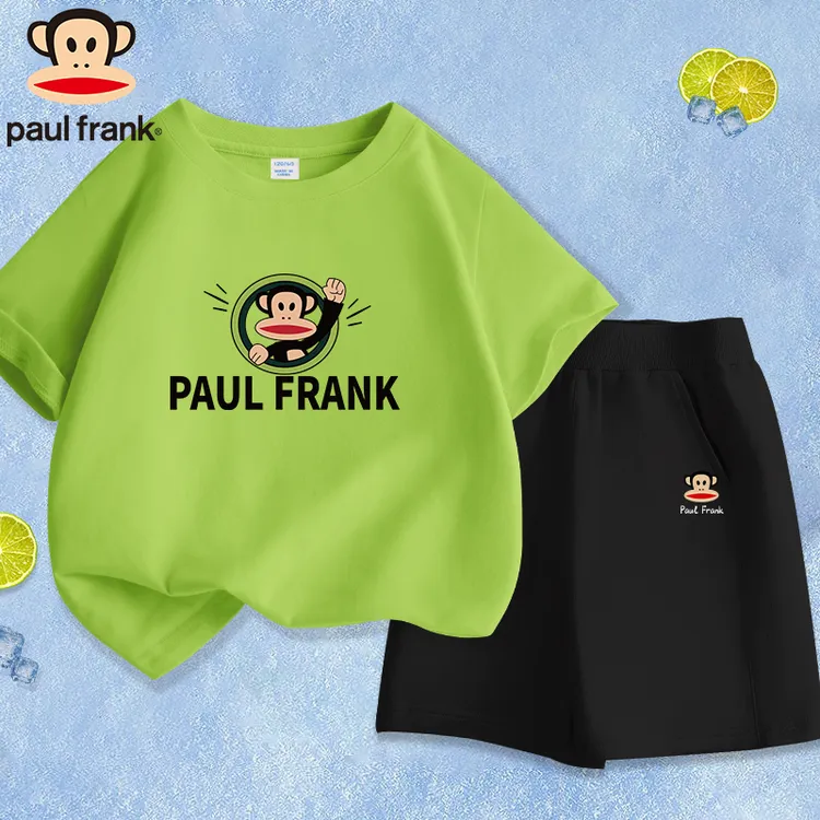 大嘴猴童装儿童短袖夏季时尚潮款男童套装女大童时尚洋气纯棉短裤
