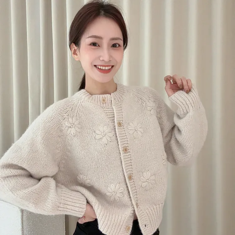 SUNCC自制 花心思 气质氛围慵懒韩系高级INS风软糯设计感加厚毛衣