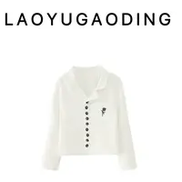【LAOYUGAODING】高品质-2374新款小众白色上衣高级感刺绣外套