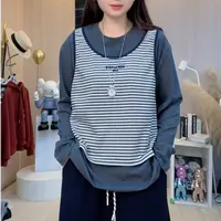 2025秋季女装新款毛衣假两件套头韩版秋冬长袖上衣B195