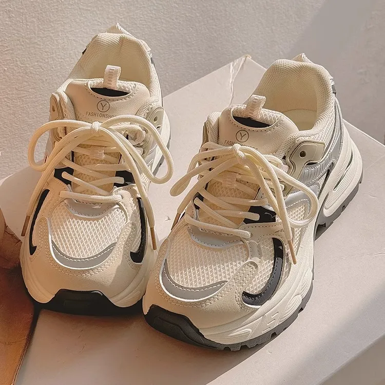 老爹鞋女透气网面2025新款春夏季超火小白鞋不累脚帆布鞋休闲运动