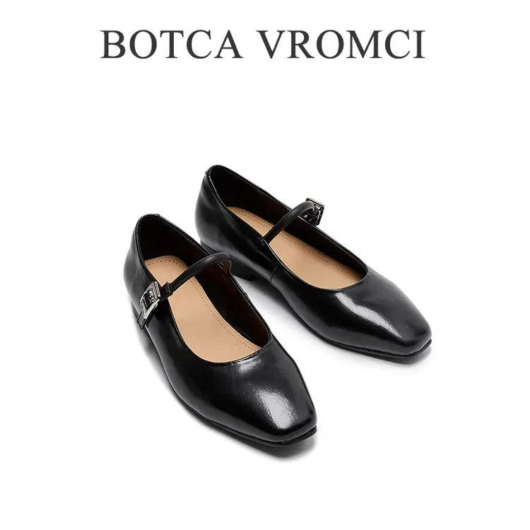 BOTCAVROMCI真皮法式时尚知性粗跟单鞋气质经典女士玛丽珍2588-1