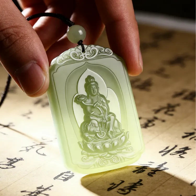  【节日饰品】十二生肖观音莲花正反两戴吊坠商品图