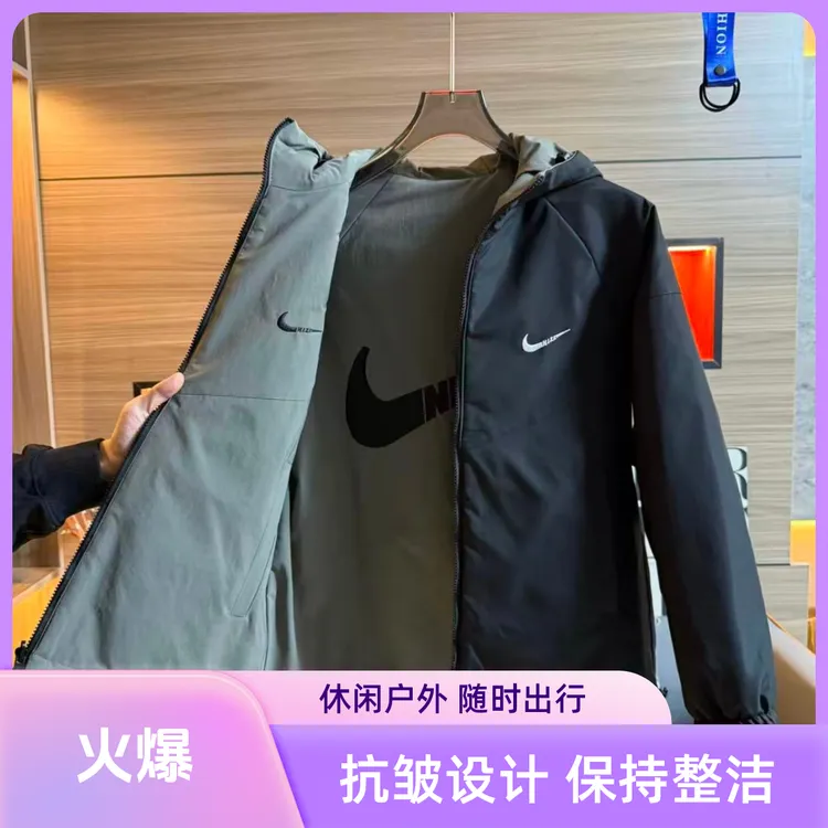 7788连帽春季免烫刺绣简约风二棉棉服户外外套男款辣妹风休闲防风