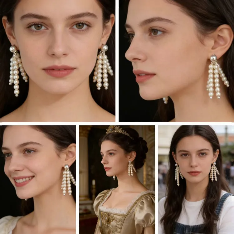 铜合金耳饰 小香风饰品金色流苏耳饰时尚耳环仙气瑞丽风长款女