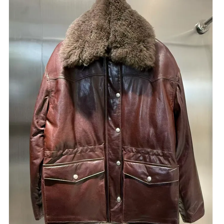 【小钱总】油腊真皮鹅绒服短款外套 YRF H24-191（24266）