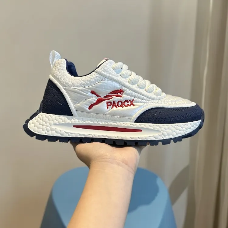 秋冬季新款韩版时尚休闲百搭舒适低帮圆头系带厚底增高潮流男鞋