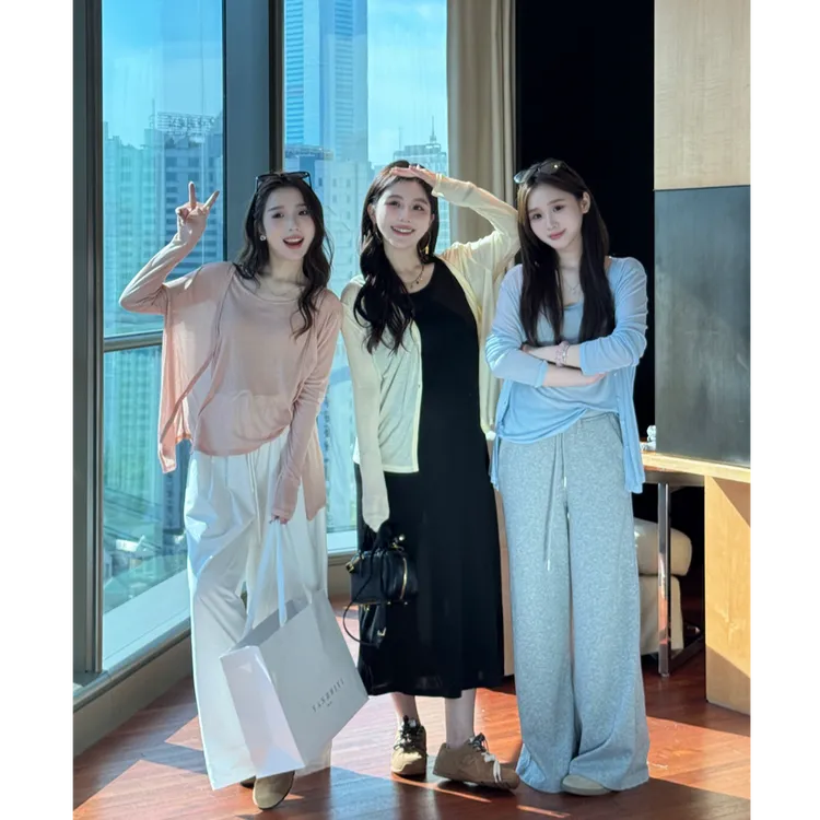 YPP！【原生松弛】简约薄款长袖防晒开衫吊带背心上衣松弛感两件套