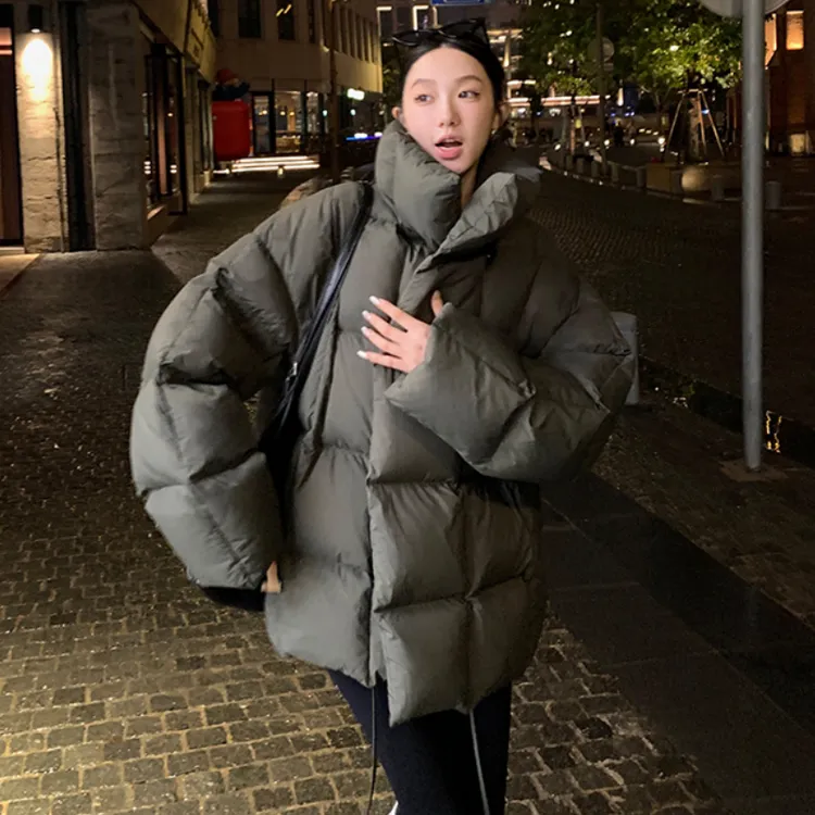 2025年新款冬季立领棉服女时尚宽松小个子短款设计感加厚保暖外套