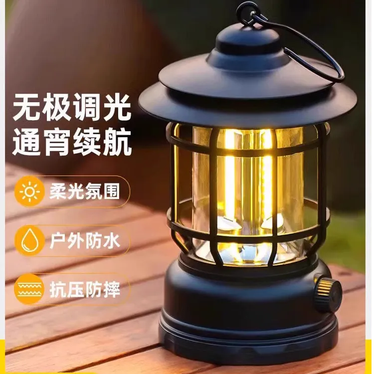 复古露营灯户外手提氛围灯照明灯照明可充电防水续航马灯帐篷灯商品图