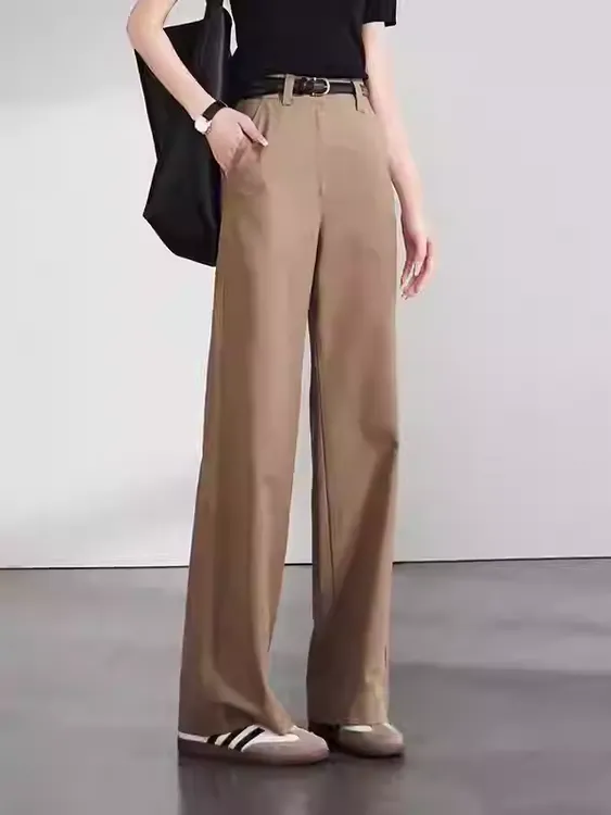 职业阿玛诗官方2025秋冬季新款时尚气质通勤休闲西装阔腿女款裤子