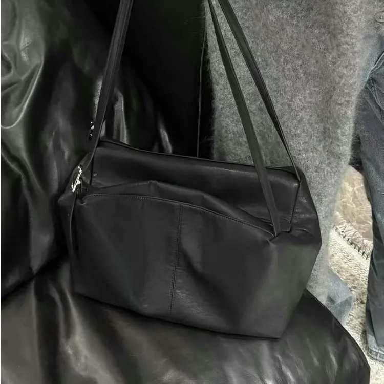 K202小众高级感复古植鞣皮托特包大容量慵懒单肩腋下包通勤旅行包