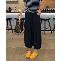 【灯笼裤】慵懒风~设计感松紧腰舒适垂感夏季薄款休闲九分裤
