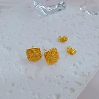 铜合金耳饰 金色缕空耳钉