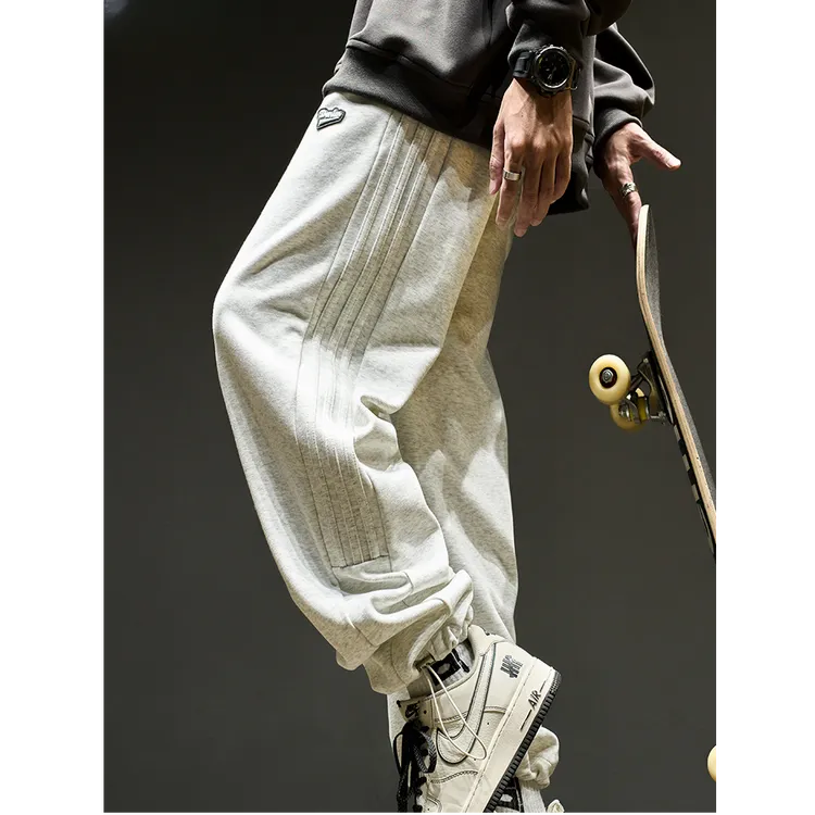 卫裤男春季日系潮牌宽松直筒运动裤新款重磅抽绳束脚休闲裤春秋