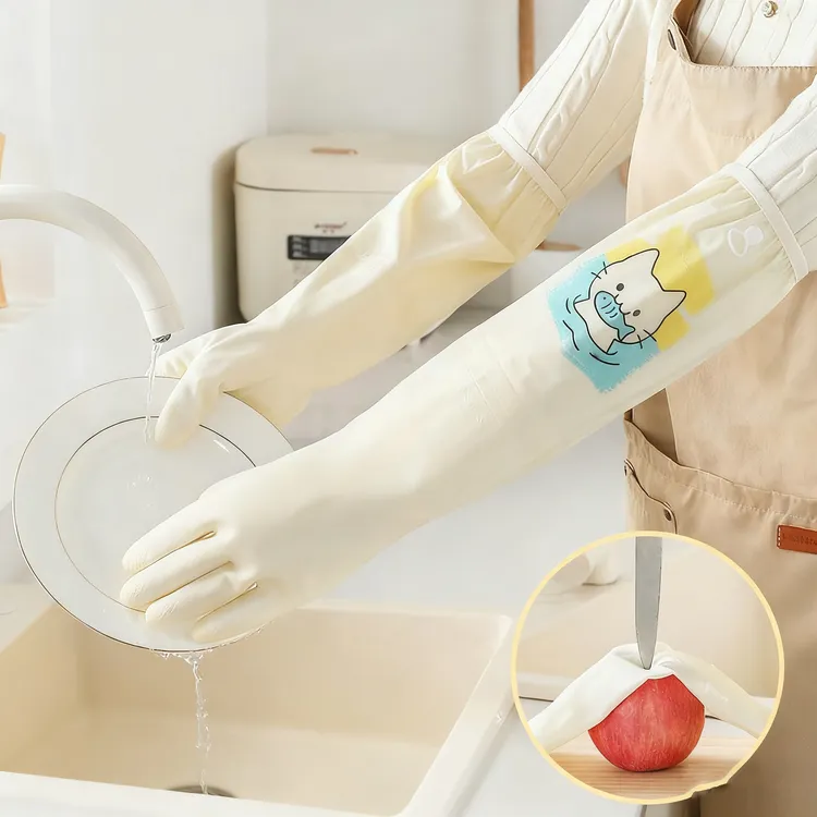 洗碗手套加绒加长家务清洁洗衣刷碗用女厨房好用型胶皮橡