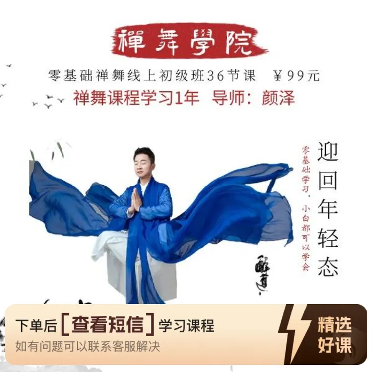 零基础线上学36堂禅舞课程（留意短信解锁课程）
