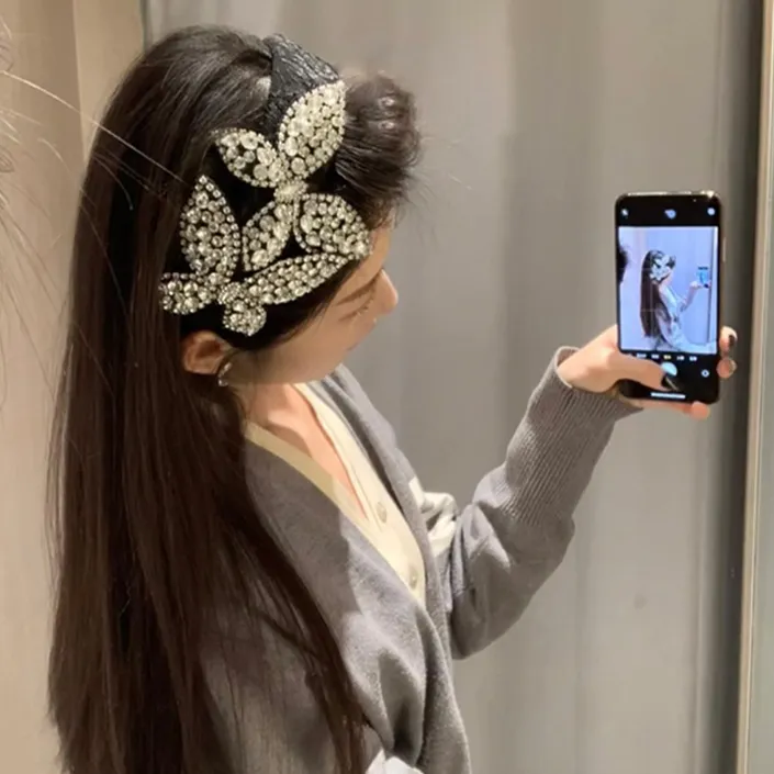 双飞蝶舞~小香风满钻蝴蝶发箍千金感时尚头箍发饰女发卡2025新款