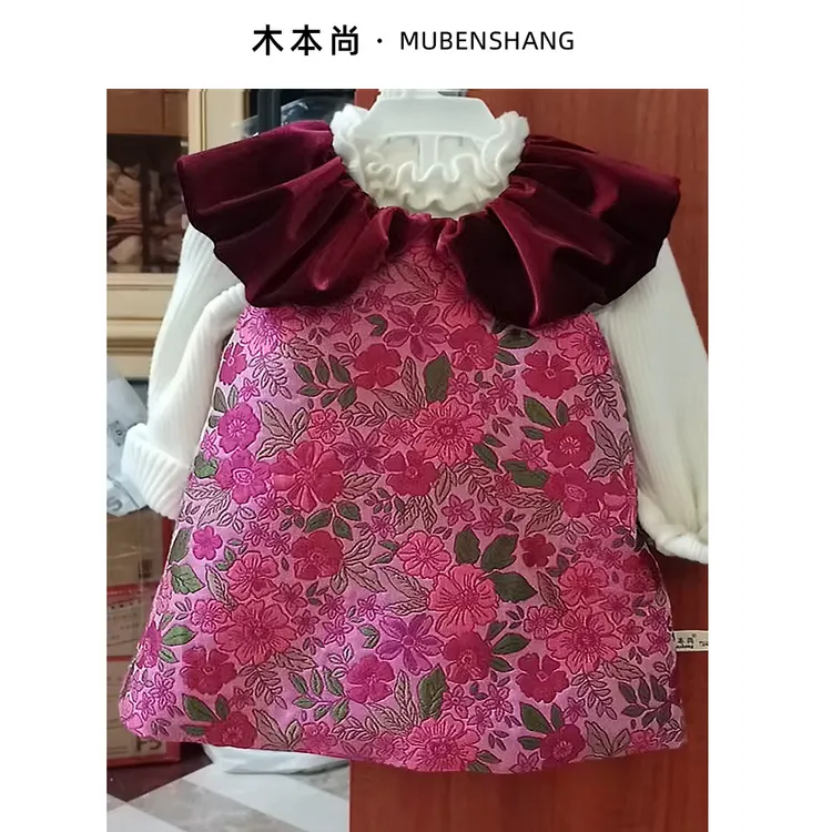 DJ儿童旗袍碎花旗袍中式礼服连衣裙洋气公主独特洋气时髦女宝童装