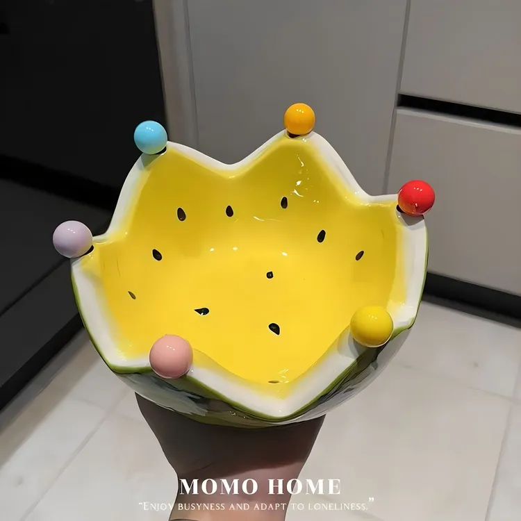 西瓜水果盘小清新水果叉餐具套装餐具饭碗ins风沙拉碗看主图瓷盘