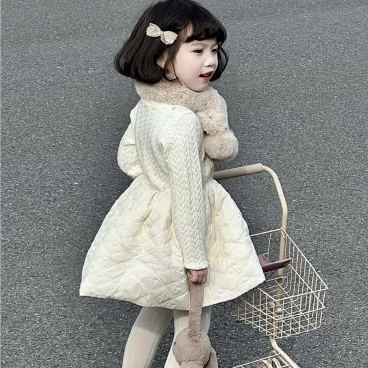 纯色小童女童女孩童装毛衣女宝B类韩版厚款连衣裙宝宝洋气公主