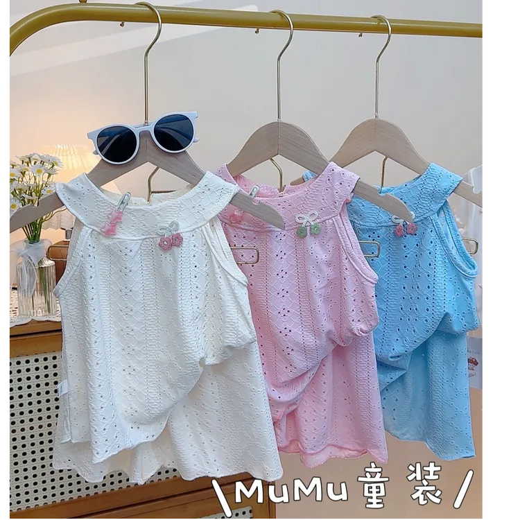 2025新款女童裙子夏天薄款套装女孩裙子透气公主裙女童夏装套装