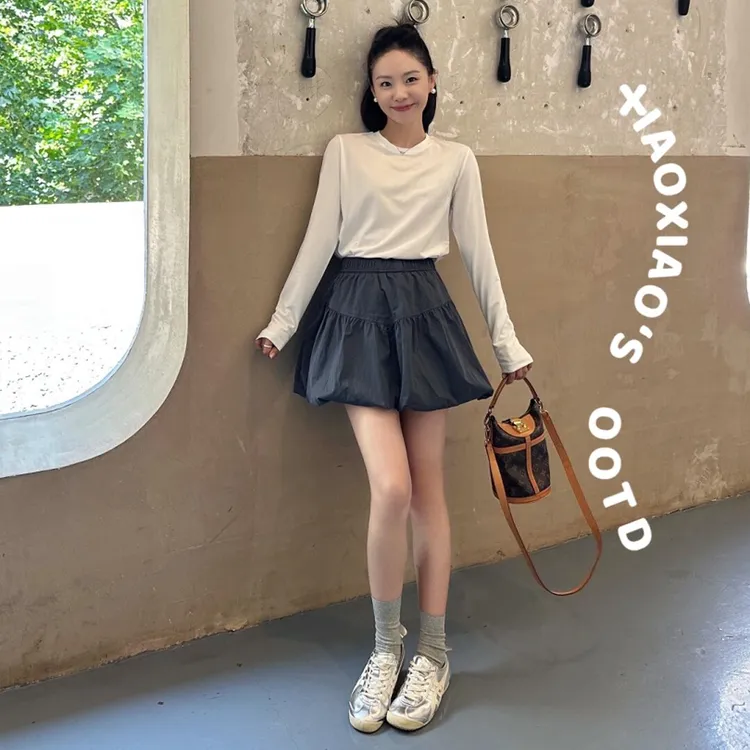 2025新款气质长袖百搭上衣高腰短款半身裙公主风洋气衣服时尚套装