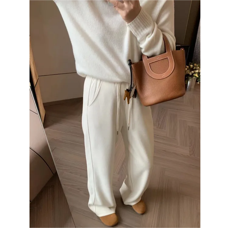 醋酸系列松紧腰头阔腿裤 J0959