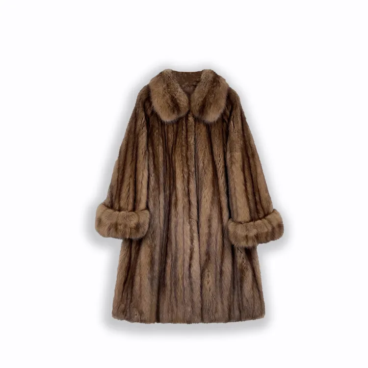 懒猫nono│Saynono 时尚轻奢俄罗斯进口紫貂皮草大衣外套GD12321WY