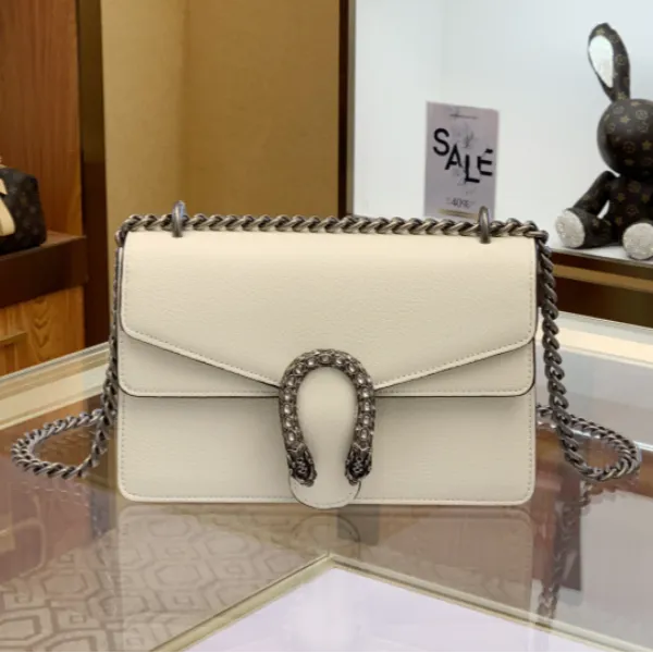 9068-2白色 2025新款时尚轻奢百搭经典酒神包包链条单肩斜跨女包