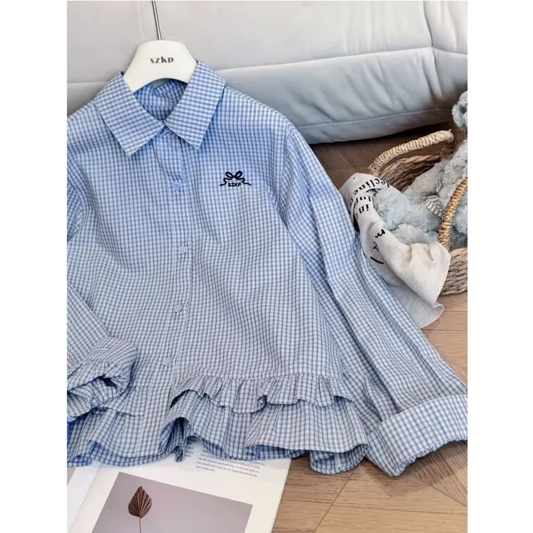 SZKP秋季新款女童装休闲上衣中大童休闲洋气儿童衬衫YLYQ556003