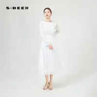 【晓薇专属】圣迪奥新款宽松赫本风连衣裙S243Z1268