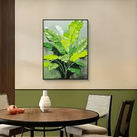 家大业大肌理手工油画大芬村客厅装饰画抽象玄关挂画叶子6080