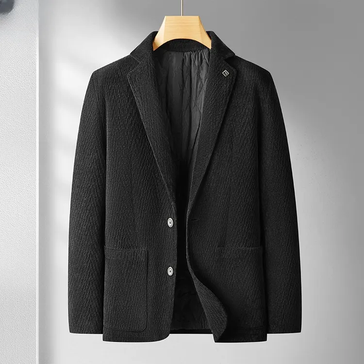 男宽松休闲西装外套加棉高端免烫时尚宽松中年加肥加大码单西外套