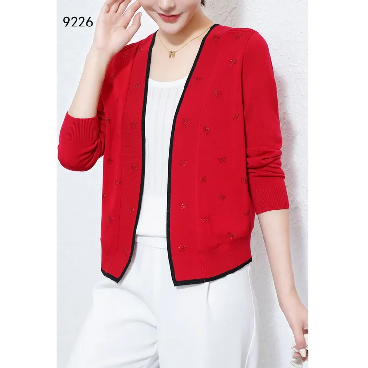 9226款天丝烫钻针织开衫