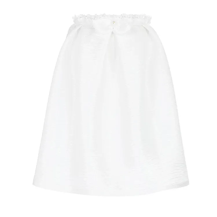 LeFame/拉飞姆25夏新款航海系海岛丝压褶宽松半裙LF25X41SS311