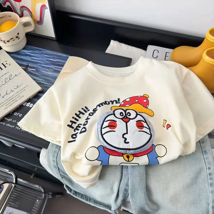 【立体玩偶】儿童短袖T恤夏装2025新款宽松韩版卡通上衣洋气打底衫