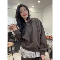 【热力环流】新款时尚慵懒风百搭上衣+拼接蕾丝裤子套装两件套女