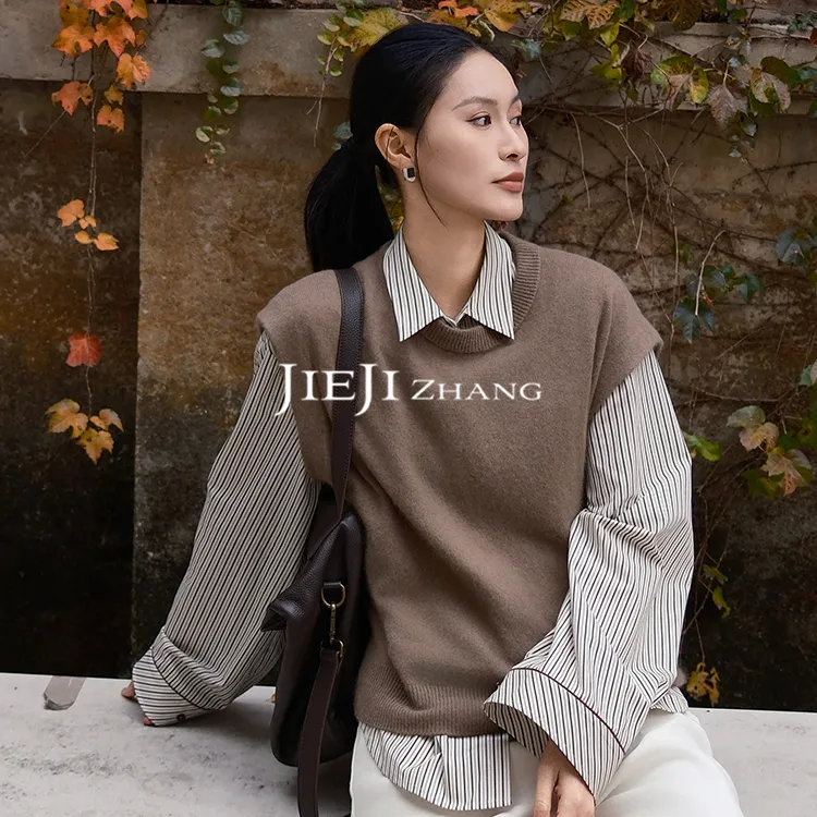 【JIEJI ZHANG】浣熊绒兔绒高级定制秋冬时尚百搭棉花糖马甲351305