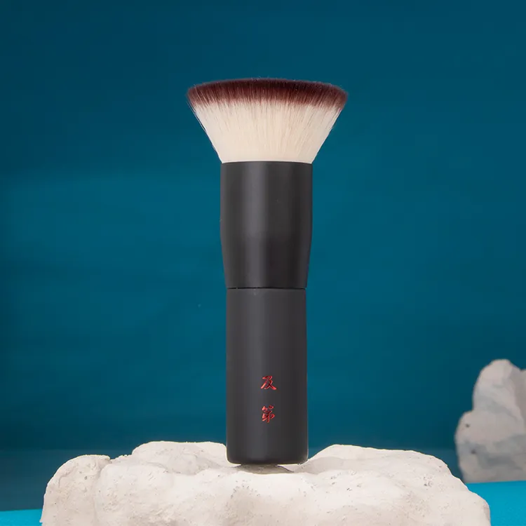 平头粉饼刷深蓝推荐超柔软纤维毛新手底妆面部便携定妆刷