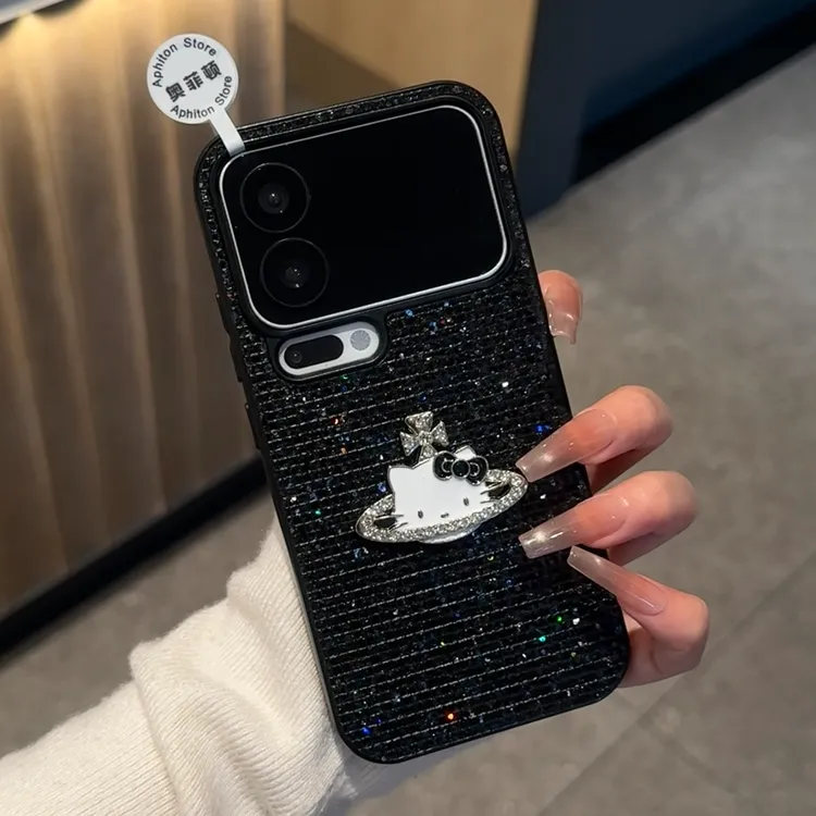 奥菲顿闪钻星球kt贴片适用苹果17/16小香风手机壳华为vivoppo小米