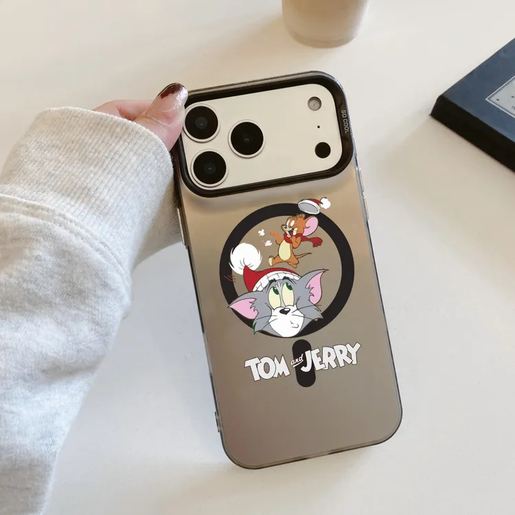 红帽猫鼠适用苹果17promax手机壳iphone17新款16磁吸15彩银14防摔