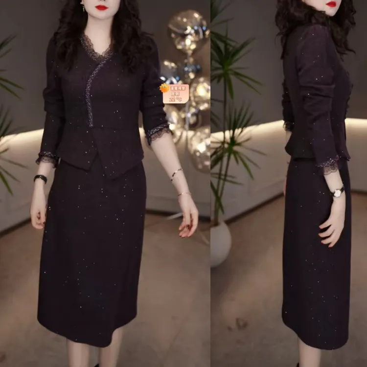 2025冬季新款厚磨毛轻奢优雅气质时尚轻奢高级打底连衣裙M-4XL