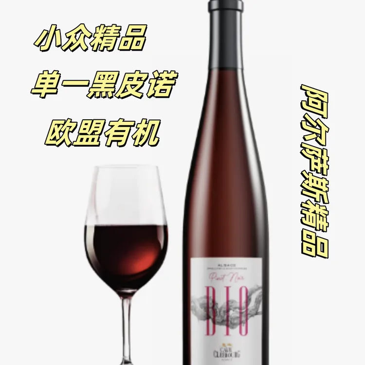 【原瓶进口】法国阿尔萨斯精品小众酒单一黑皮诺 欧盟有机酒