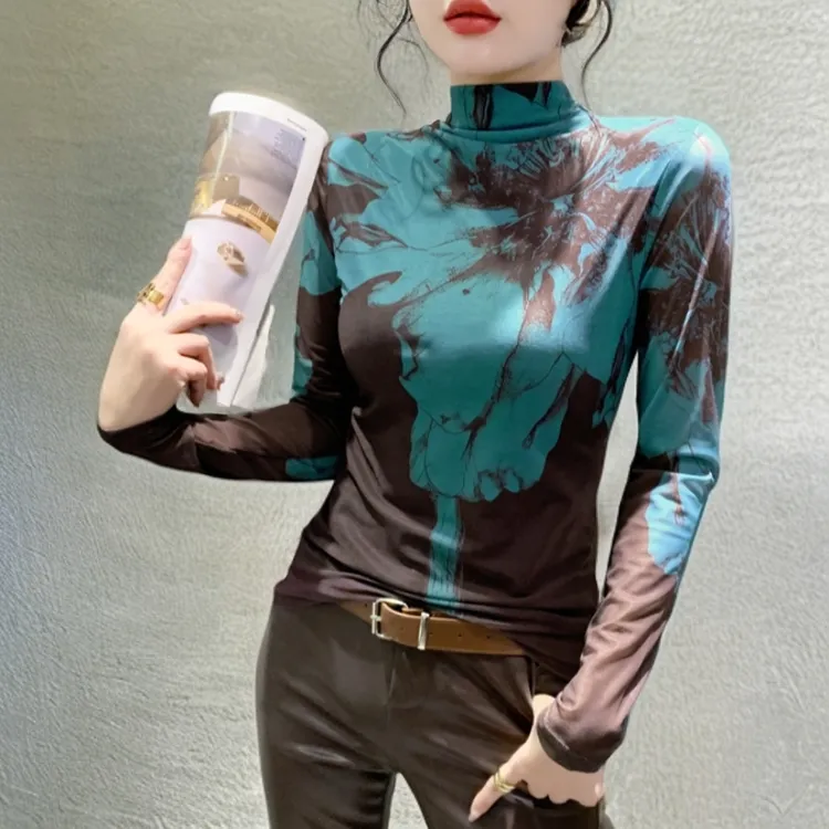 秋冬高级感内搭可外穿网纱打底衫女款爆款2025新款洋气高贵上衣潮